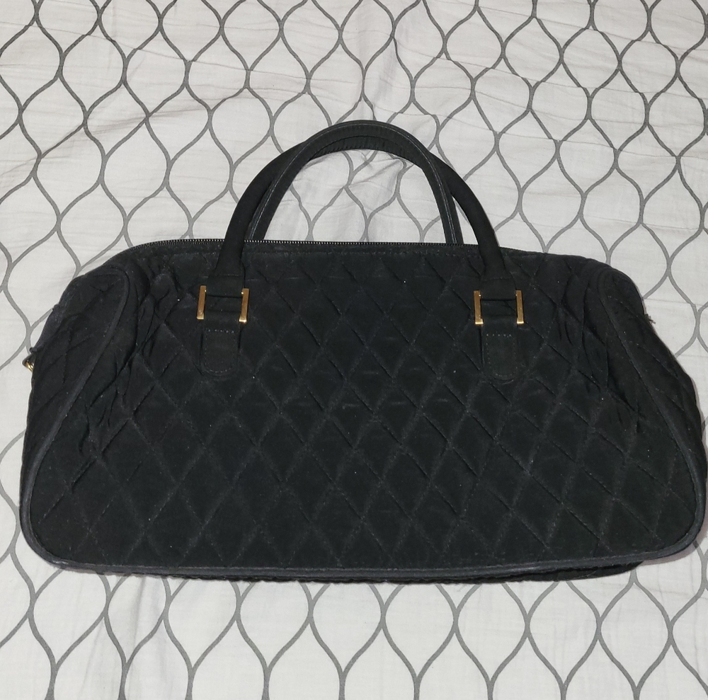 Vera Bradley Black Quilted Satchel